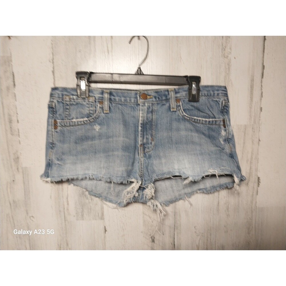 Abercrombie & Fitch Shorts Women's 10 Blue Cutoffs 2" Ripped Distressed
